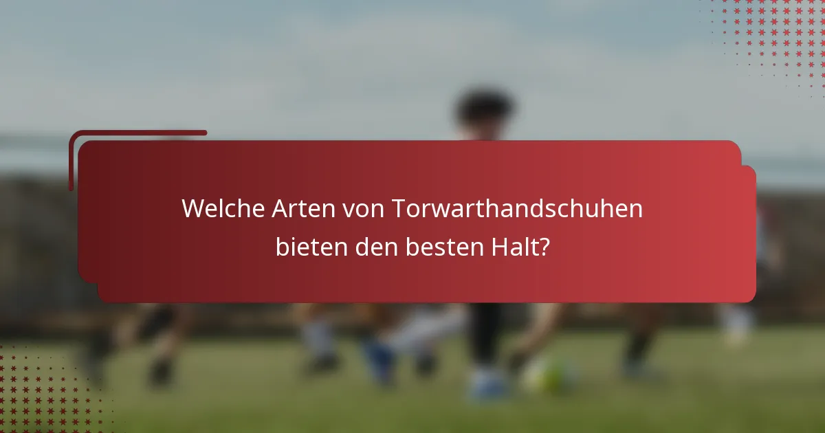 Welche Arten von Torwarthandschuhen bieten den besten Halt?