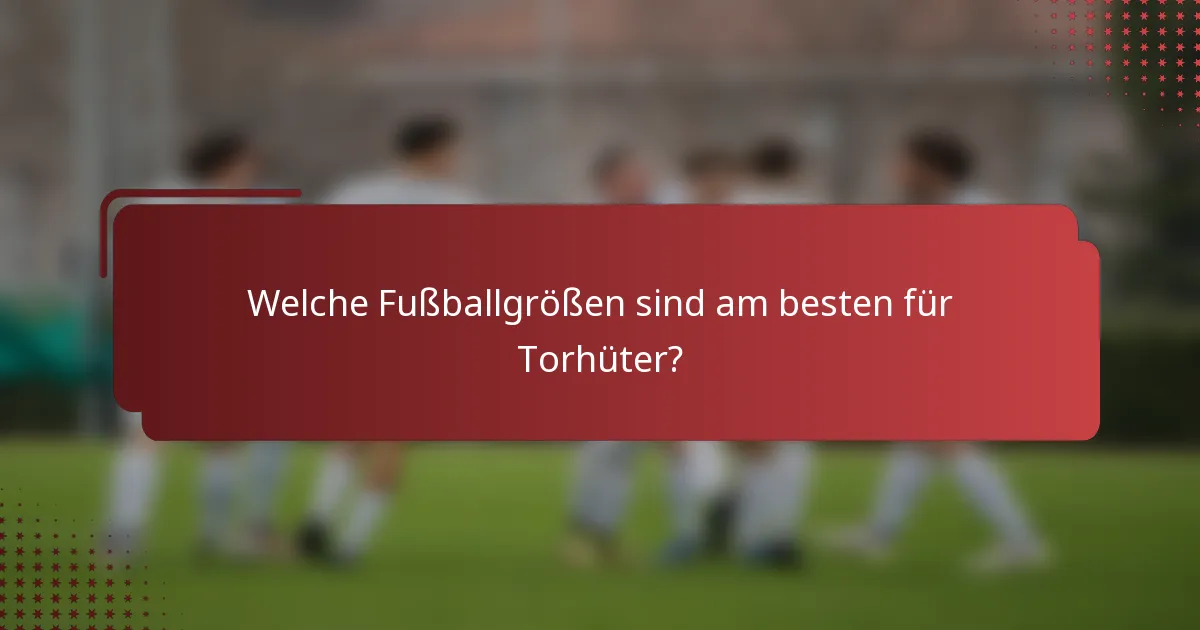 Welche Fußballgrößen sind am besten für Torhüter?