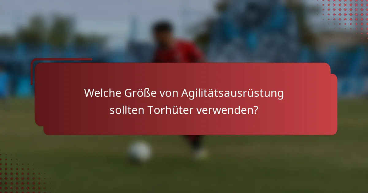 Welche Größe von Agilitätsausrüstung sollten Torhüter verwenden?