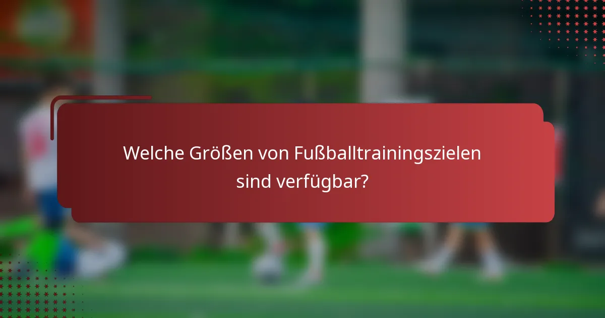 Welche Größen von Fußballtrainingszielen sind verfügbar?