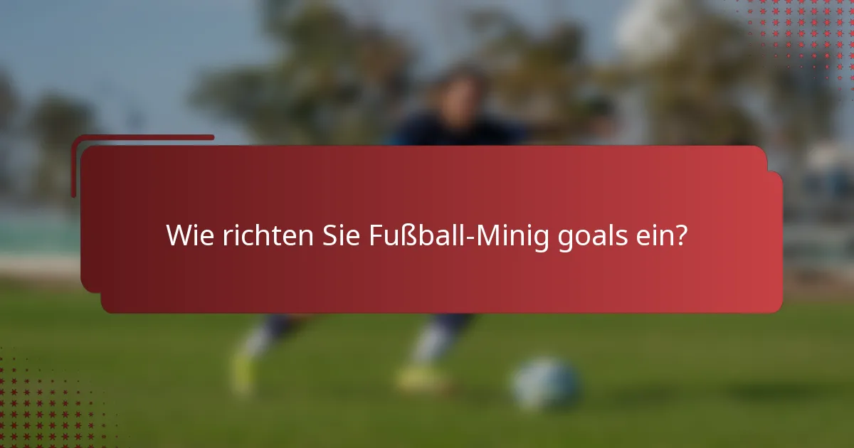 Wie richten Sie Fußball-Minig goals ein?