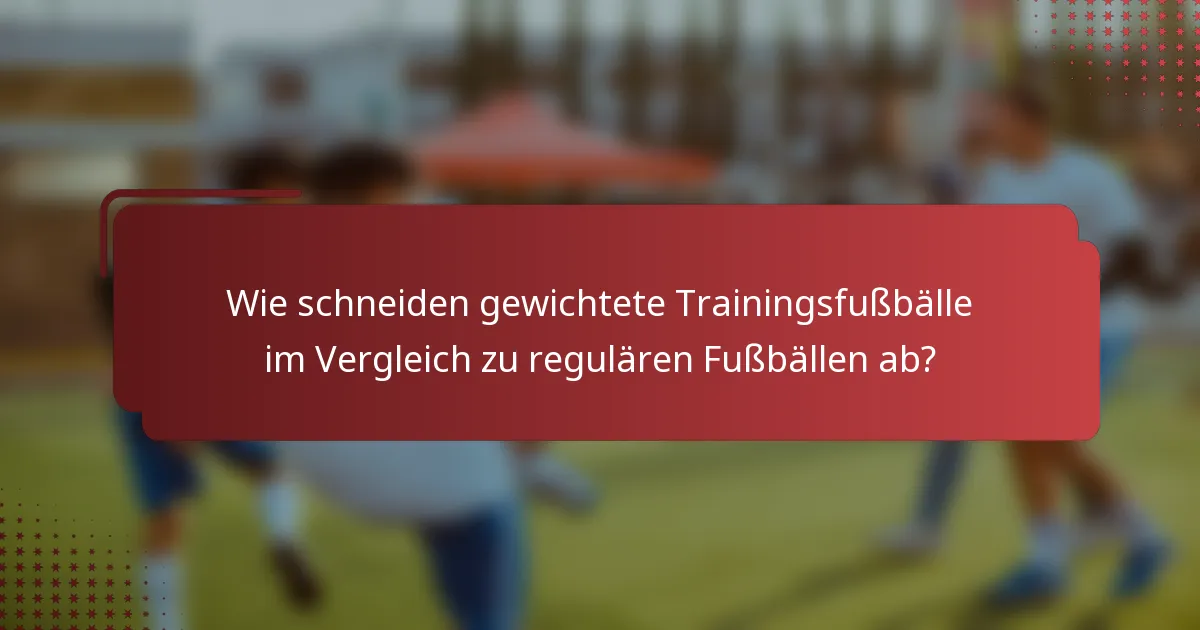 Wie schneiden gewichtete Trainingsfußbälle im Vergleich zu regulären Fußbällen ab?