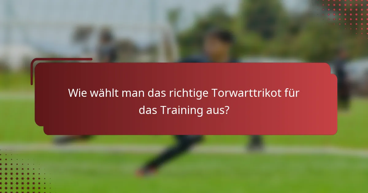 Wie wählt man das richtige Torwarttrikot für das Training aus?